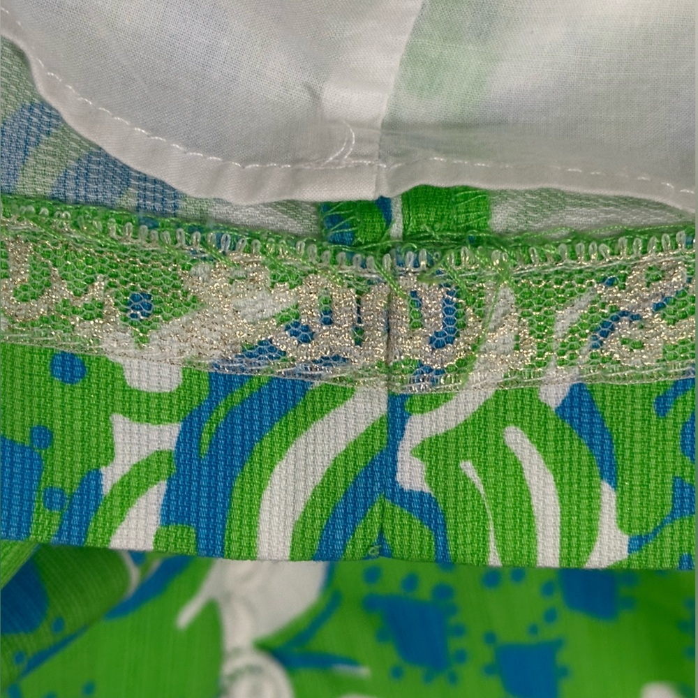 Lilly Pulitzer Liz Limeade Roar Of The Jungle Lace Green Blue Shift Dress Sz 10 - Picture 8 of 11